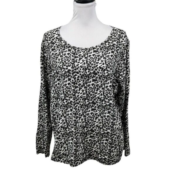 Preswick & Moore Knit Top Blouse Plus Size 2X Animal Print Pullover Multicolored - Picture 1 of 10